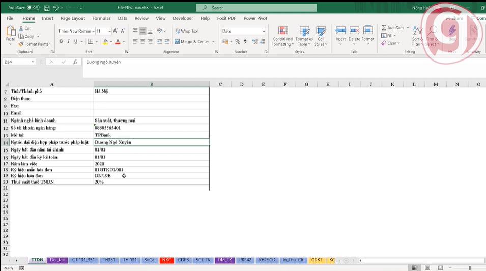 Hướng dẫn khai báo thông tin doanh nghiệp cho kế toán tổng hợp