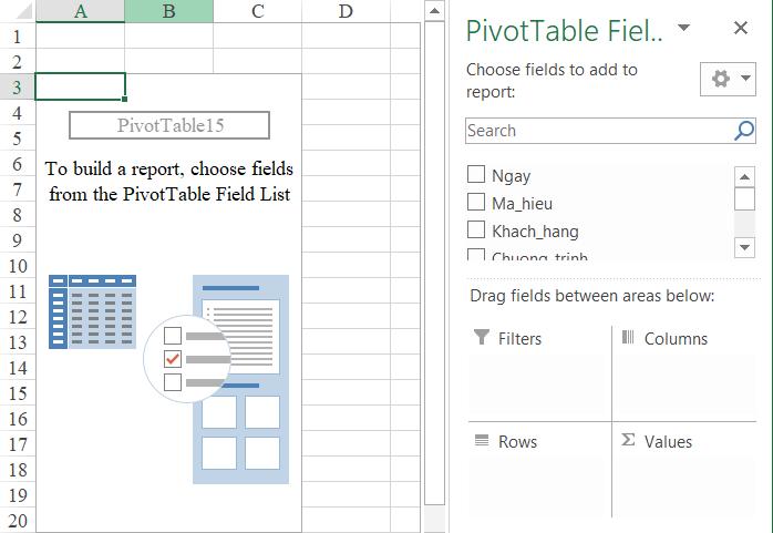 Cách lập báo cáo bằng Pivot Table trong Excel khi không có cột tháng