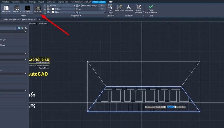 Hướng dẫn cách dùng lệnh Hatch tô vật liệu và mặt cắt trong AutoCAD