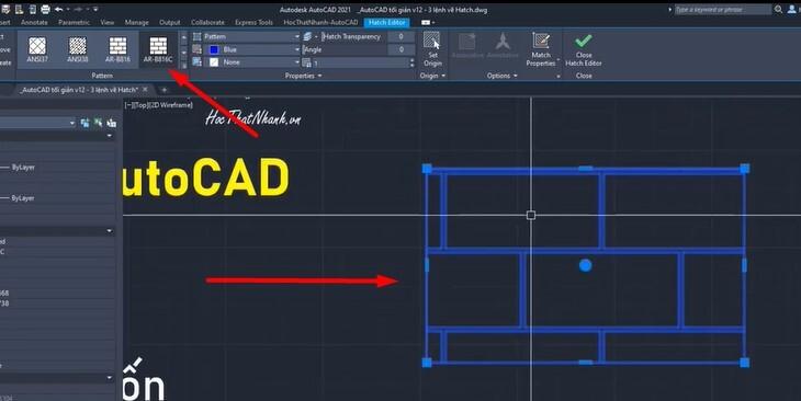 Hướng dẫn cách dùng lệnh Hatch tô vật liệu và mặt cắt trong AutoCAD