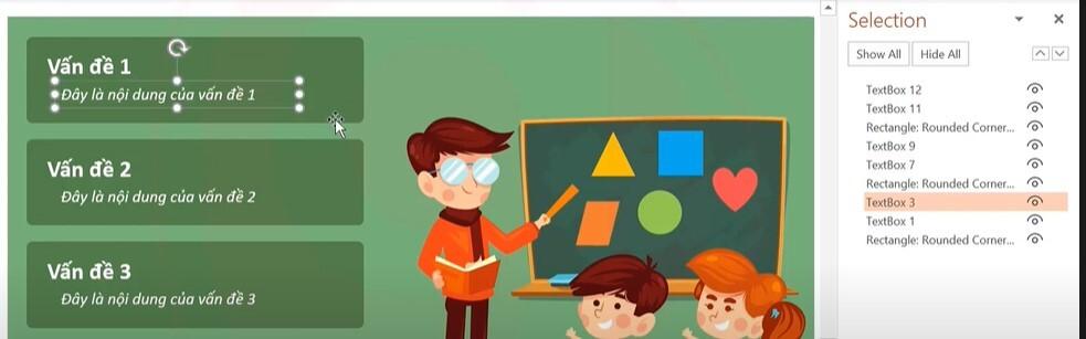 Cách dùng Selection Pane quản lý đối tượng trong Powerpoint