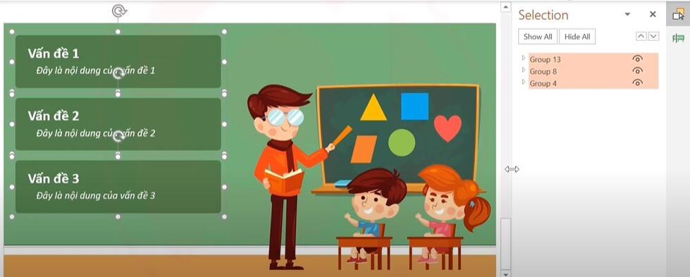 Cách dùng Selection Pane quản lý đối tượng trong Powerpoint