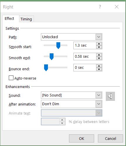 Cách chỉnh Smooth & Bounce để hiệu ứng Powerpoint di chuyển mượt mà