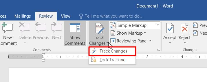 Cách tắt track change từ Word 2016 trở lên 1