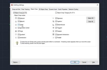 Hướng dẫn cách truy bắt điểm trong AutoCAD chi tiết