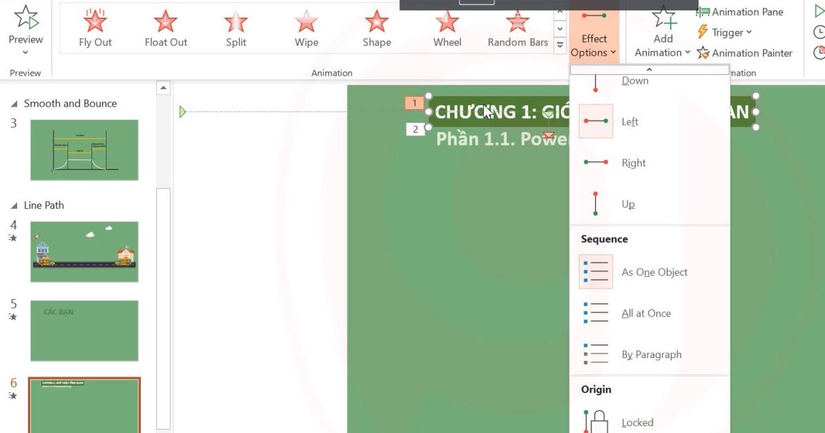 Ứng dụng hiệu ứng Powerpoint Line Path trong thiết kế slide