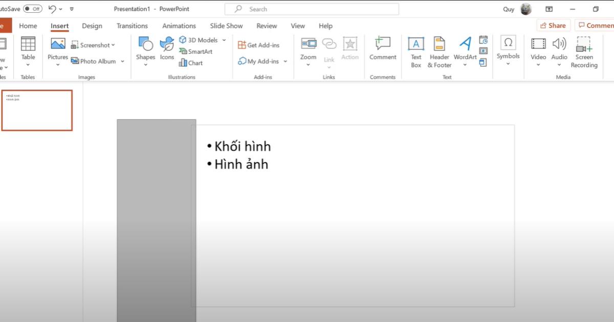 Xóa bỏ các chi tiết thừa nằm ngoài khung thiết kế Powerpoint