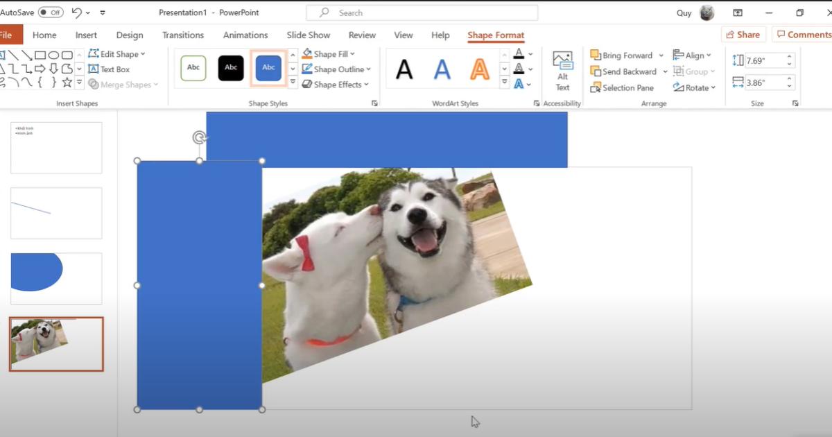 Xóa bỏ các chi tiết thừa nằm ngoài khung thiết kế Powerpoint
