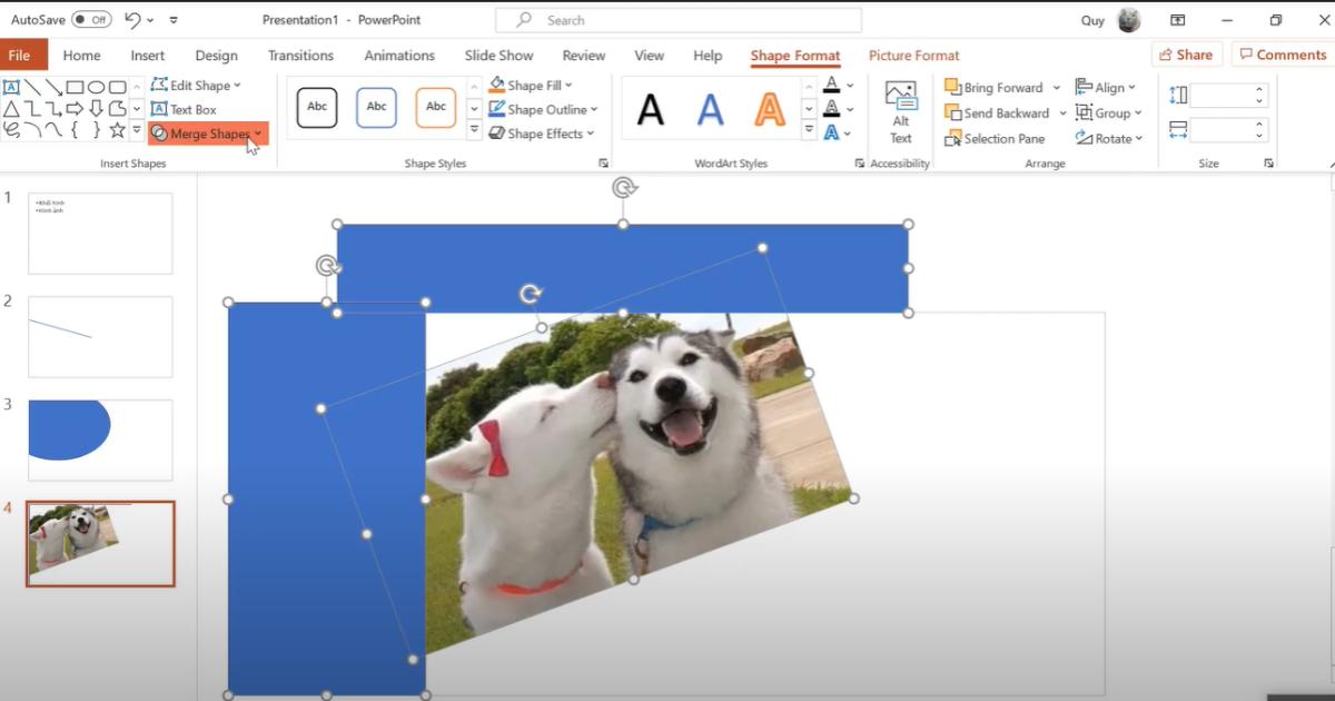 Xóa bỏ các chi tiết thừa nằm ngoài khung thiết kế Powerpoint
