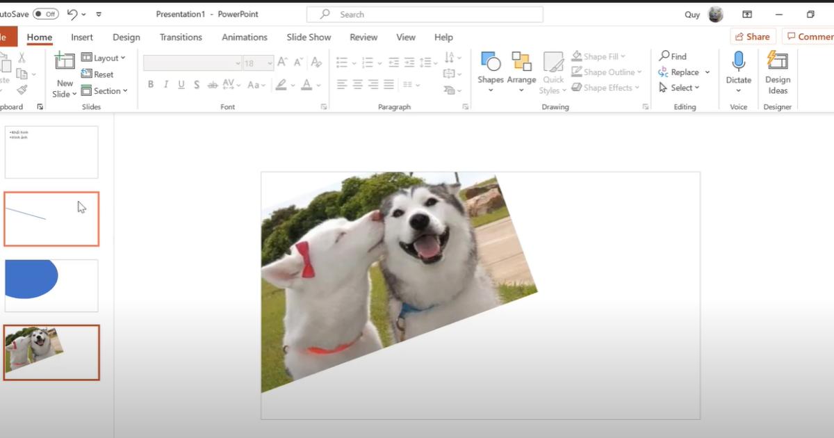 Xóa bỏ các chi tiết thừa nằm ngoài khung thiết kế Powerpoint