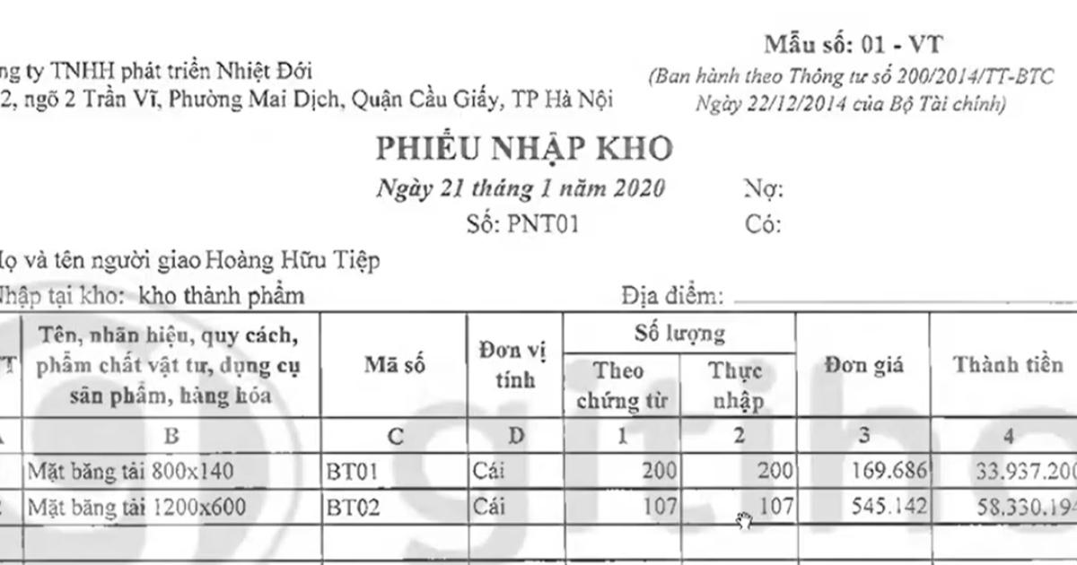 Cách xuất kho, lập bảng xuất kho nguyên liệu và nhập kho thành phẩm