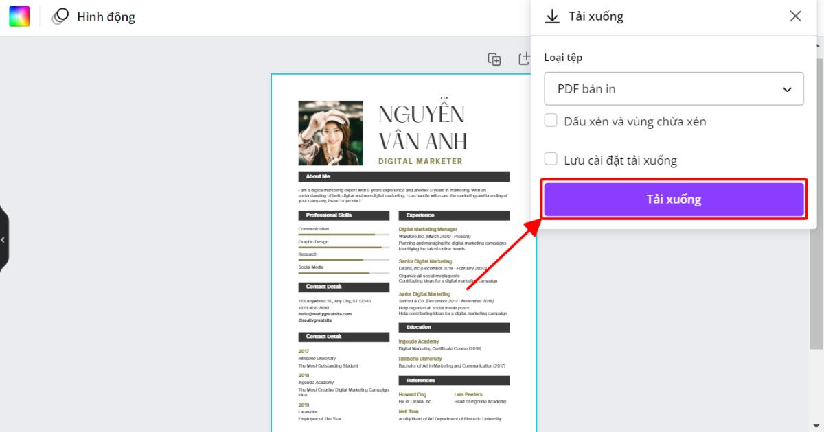 Hướng dẫn 4 bước tạo CV trên Canva đẹp mắt và chuyên nghiệp