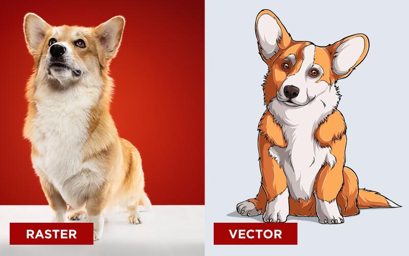 So sánh ảnh raster và vector khi phóng lớn đường nét