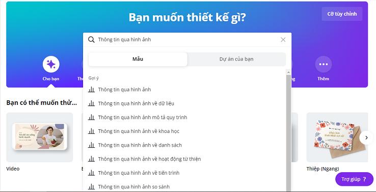Tìm kiếm mẫu Canva infographic phù hợp