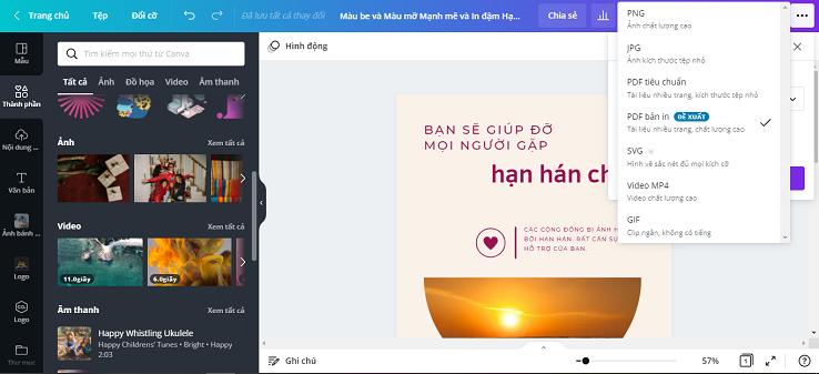 Lưu và tải xuống thiết kế của bạn