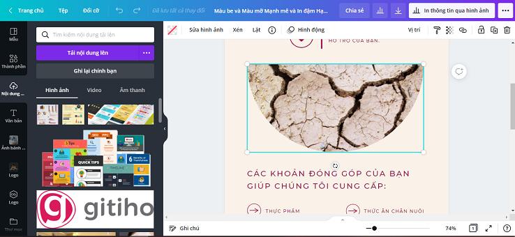 Thay ảnh cho thiết kế Canva Infographic