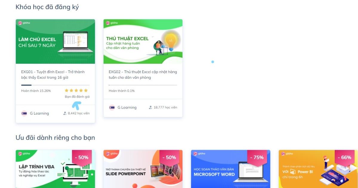 Hướng dẫn đánh giá khóa học tại Gitiho.com