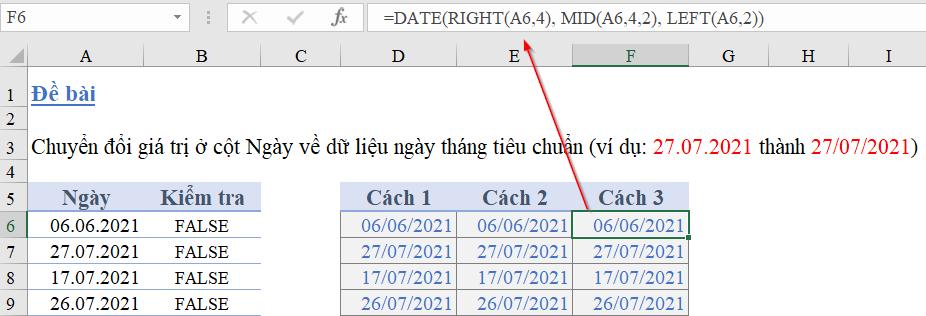 Hướng dẫn 3 cách đơn giản sửa lỗi ngày tháng có dấu chấm ngăn cách dạng 14.03.2021