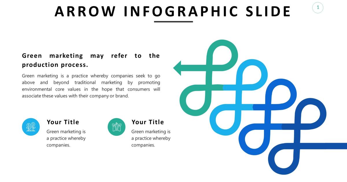 Mẫu template arrow finfographic slide trong powerpoint