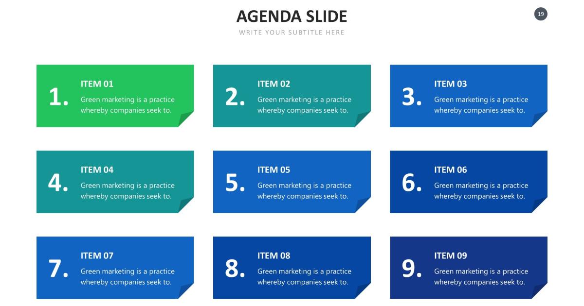 Mẫu Agenda theo bố cục lưới