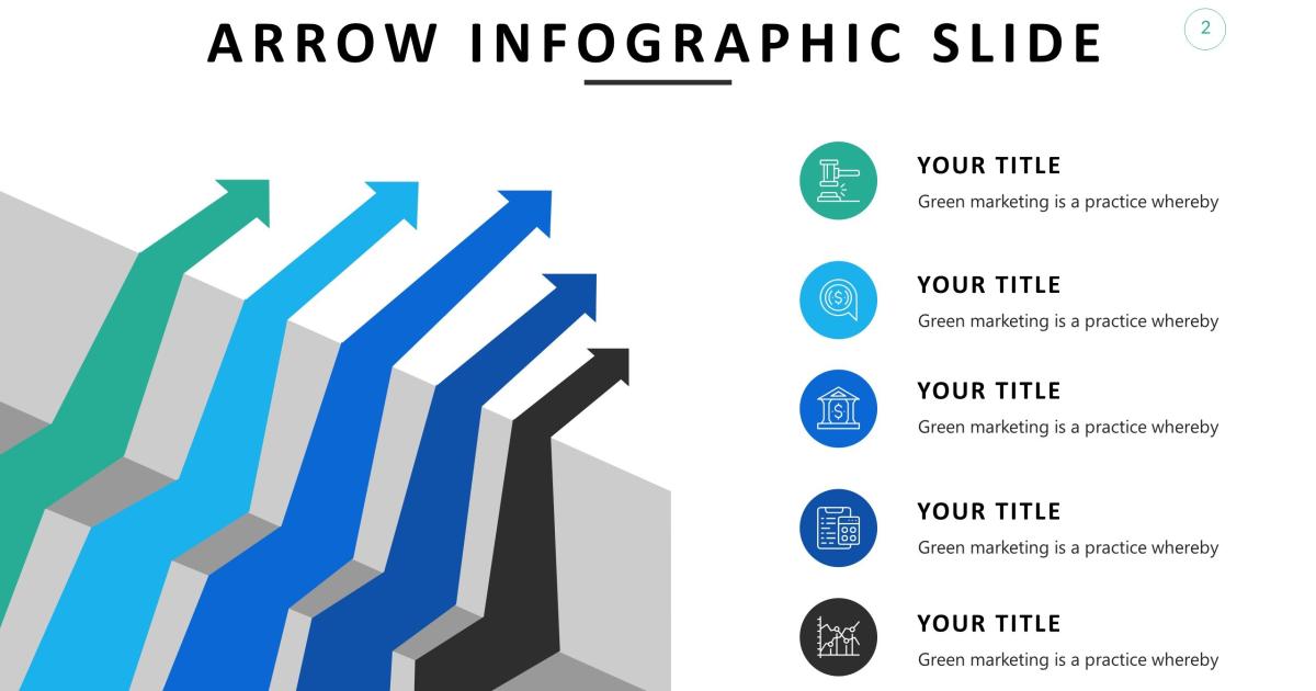 Mẫu arrow infograhic slide trong powerpoint