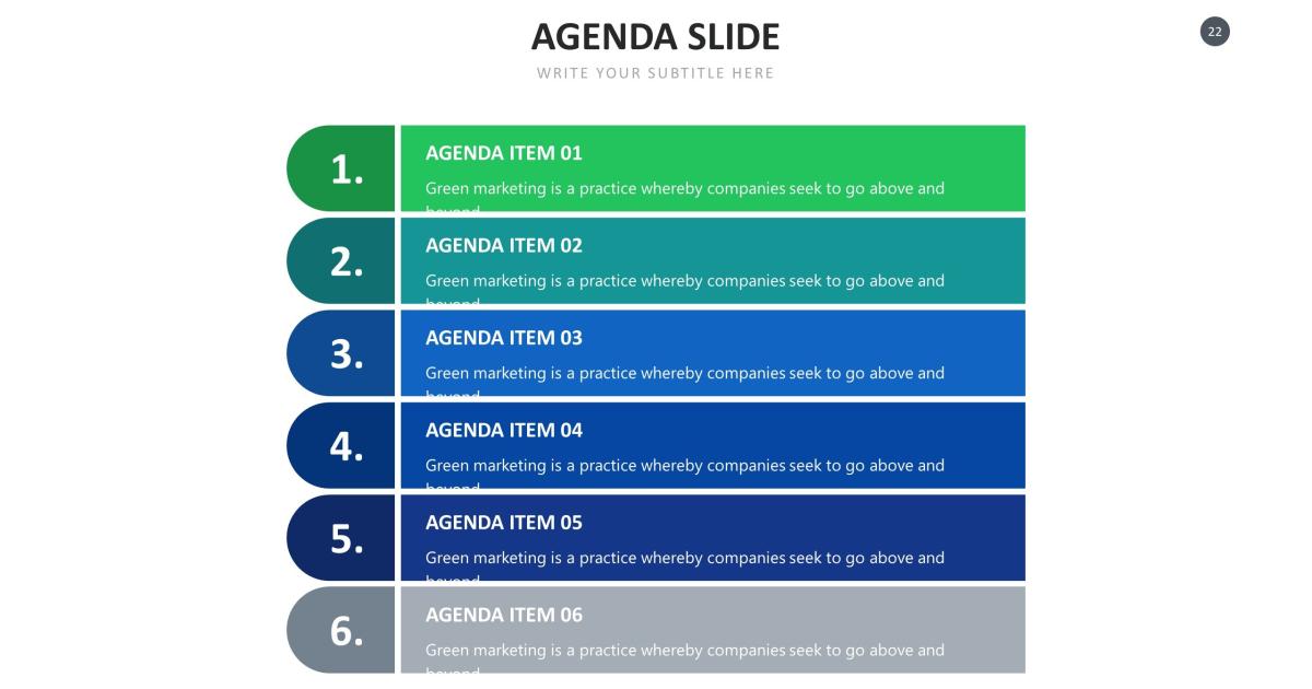 Mẫu template Agenda theo bố cục dọc