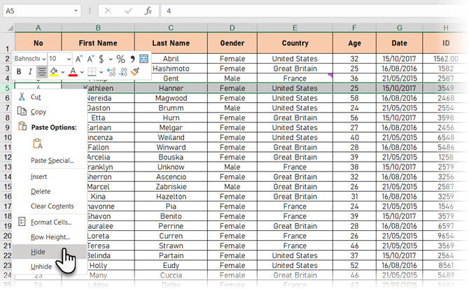 How to hide and show formulas