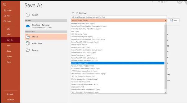 Biến bài thuyết trình Powerpoint thành video với Save As