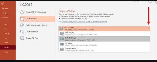 Biến bài thuyết trình Powerpoint thành video với Export