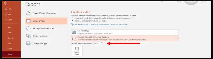 kiểm soát khoảng thời gian mỗi trang trình chiếu