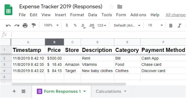 Cách tự động tính toán các khoản chi tiêu với Google Sheets và Google Form
