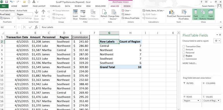 Đếm số lượng đơn hàng cho từng khu vực.