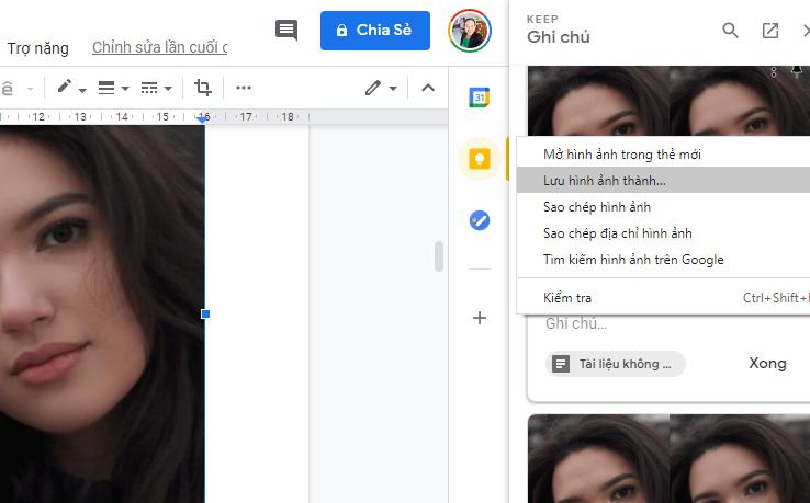 Lưu hình ảnh từ Google Docs qua Google Keep 2