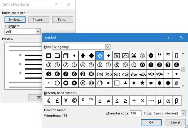 Thay đổi giao diện danh sách có dấu đầu dòng