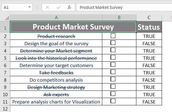 Hướng dẫn từng bước tạo Checklist tương tác trong Excel