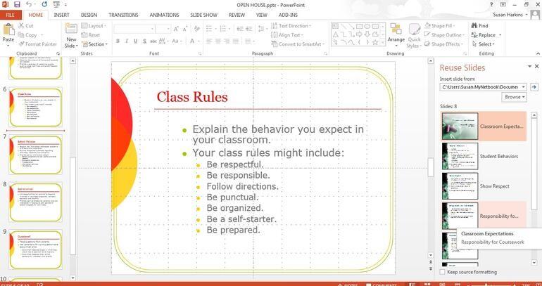Hợp nhất Slides PowerPoint với Reuse Slides
