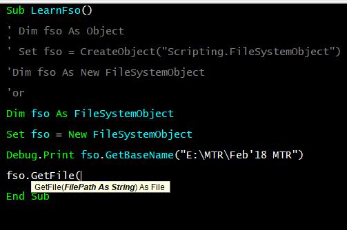 Tạo đối tượng FSO