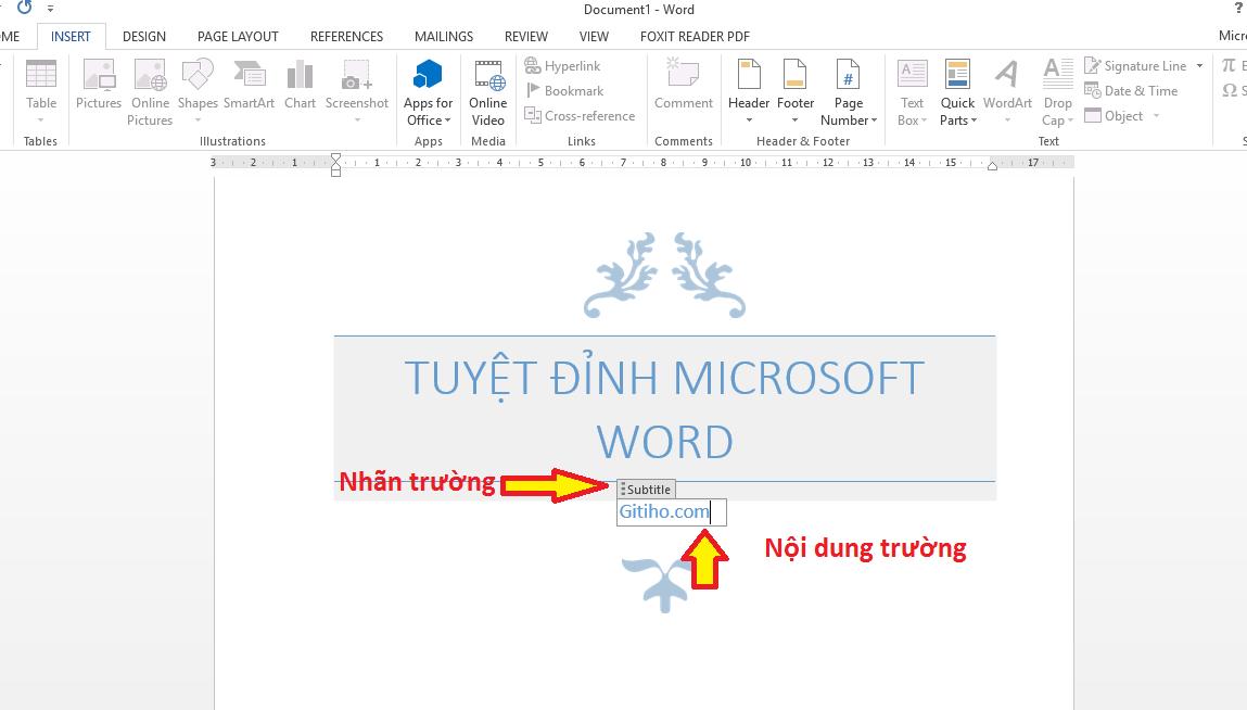 Thay đổi nội dung các trường trong trang bìa