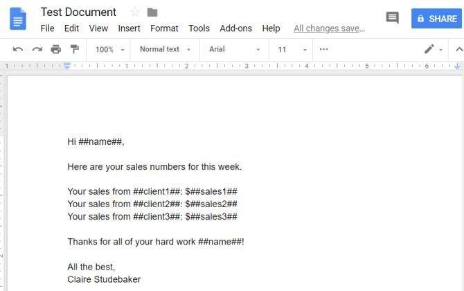 Liên kết tới Google Sheets để đưa dữ liệu tự động vào Google Docs 1