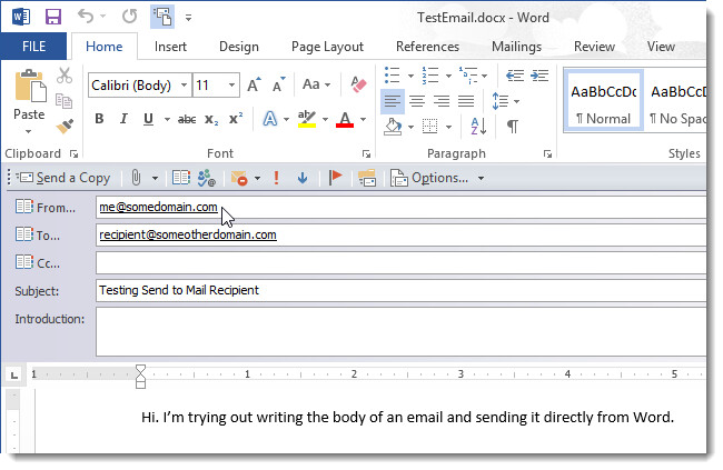 Hướng dẫn cách gửi Email trực tiếp trong Word