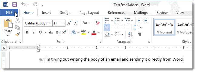 Hướng dẫn cách gửi Email trực tiếp trong Word