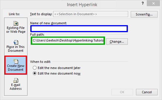 Cách tạo liên kết đến một tệp PowerPoint mới
