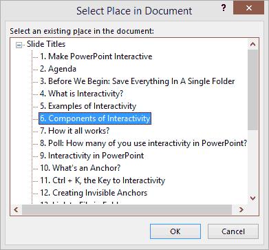 Cách liên kết đến một slide cụ thể trong PPoint