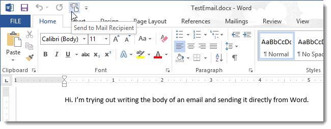 Hướng dẫn cách gửi Email trực tiếp trong Word
