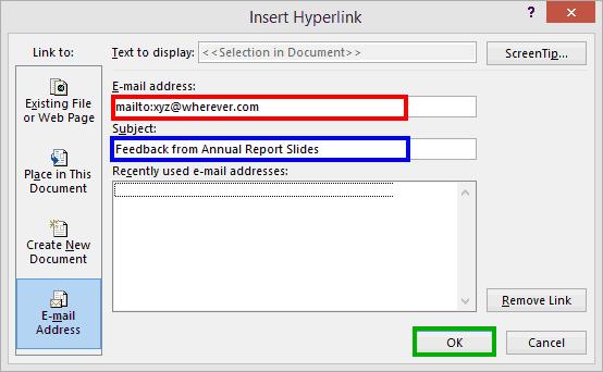 Cách tạo liên kết đến một email mới trong PowerPoint