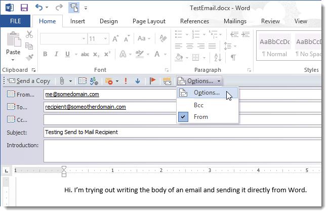 Hướng dẫn cách gửi Email trực tiếp trong Word