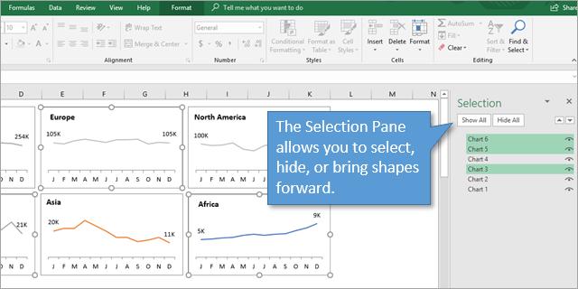 cách chọn nhiều hình Shapes trong Excel