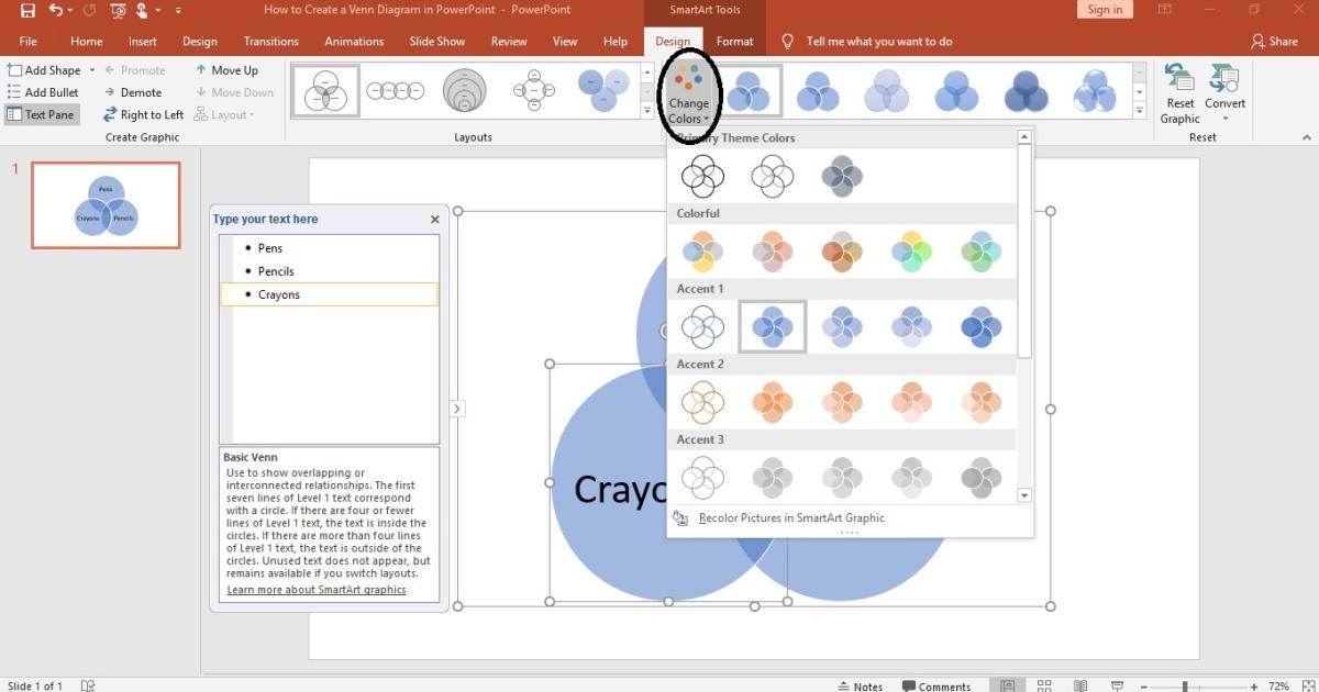 Hướng dẫn cách tạo sơ đồ Venn trong PowerPoint