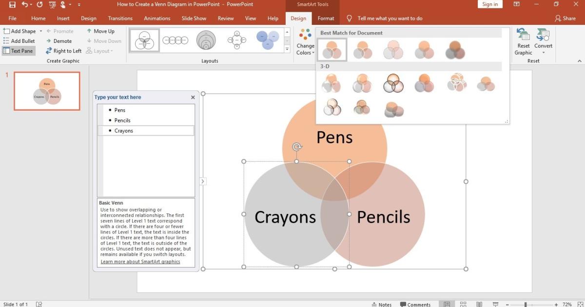 Hướng dẫn cách tạo sơ đồ Venn trong PowerPoint