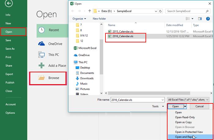 cách trích xuất dữ liệu từ tệp Excel bị hỏng